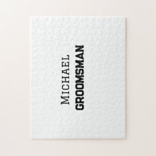 Groomsman, enkelt minimum add namn modern maskculi pussel