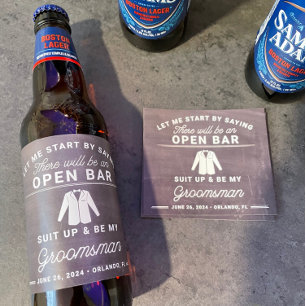 Groomsman Frieri etikettuppsättning för Beer Flask Ölflaska Etikett