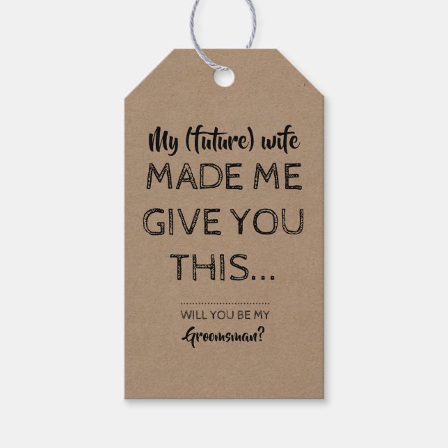 Groomsman Frieri Funny Presentetikett (Framsidan)