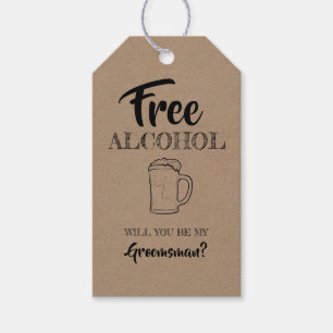 Groomsman Frieri gratis alkohol Funny Presentetikett