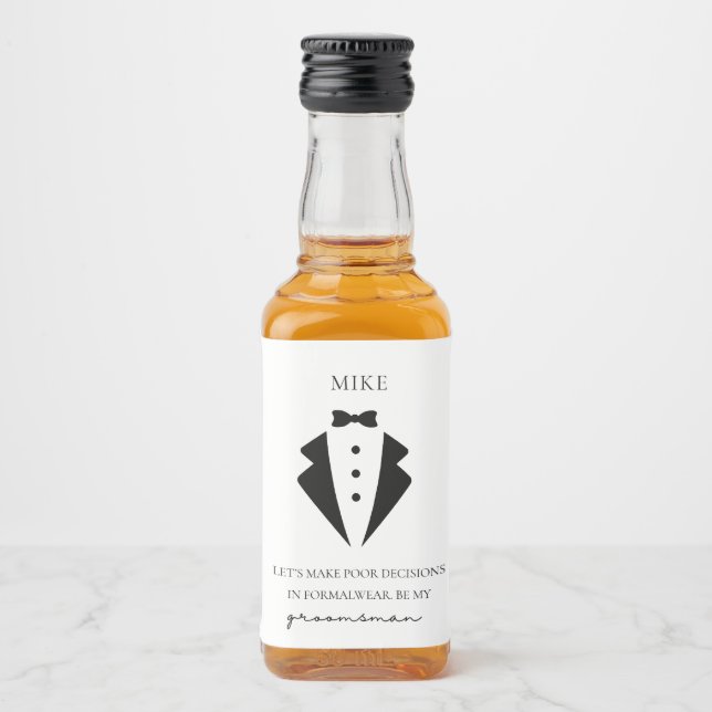 Groomsman Frieri Spritflaskor Etikett (Framsida)