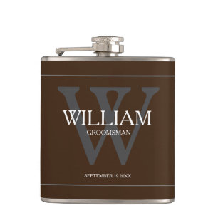 Groomsman Gift Bröllop Gift Rustic Chic Brown Fickplunta