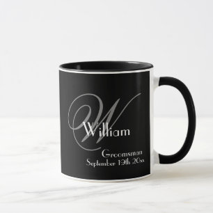 Groomsman Gift Chic Monogram Bröllop Gift-kaffe Mugg
