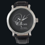 Groomsman Gift Elegant Monogram Initial Namn Coola Armbandsur<br><div class="desc">Groomsman Marskalkars Gift Elegant Monogram Initial Personlig Namn Coola Watch Klicka på Anpassa den här mallen om du vill anpassa den med ditt första monogram, namn och giftermål, snabbt och enkelt. Groomsman Gift Elegant Monogram Initial Namn Coola Watch är en del av Groomsman Gift-samlingen i denna butik. 30 dagars återbetalningsgaranti....</div>