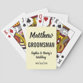 Groomsman Gift Modern Typography Bröllop Casinokort