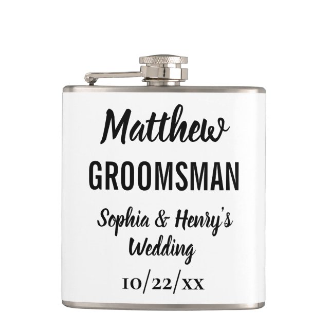 Groomsman Gift Modern Typography Bröllop Fickplunta (Framsidan)