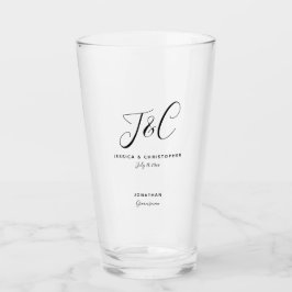 Groomsman Gift Monogram Initials Wedding Minimal Glaskopp