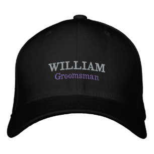 Groomsman Gift Script Namn Coola Black Classic Broderad Keps