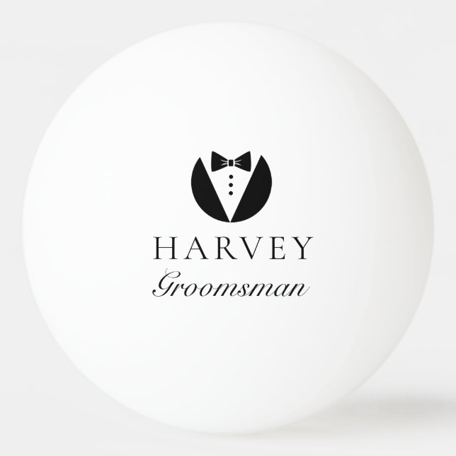 Groomsman Gift Simple Bow Tie Minimal Pingisboll (Framsidan)