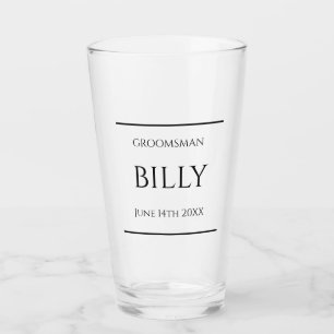 Groomsman Glass Gift Beer Pint Favor Bröllop Namn Glaskopp