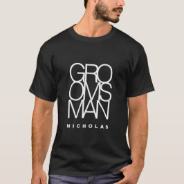 Groomsman i vit typografi, bröllop t shirt