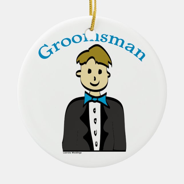 Groomsman Julgransprydnad Keramik (Framsidan)