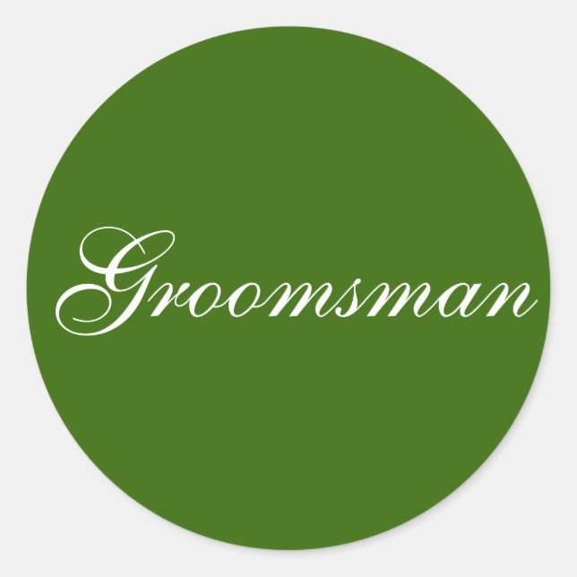 "Groomsman"-klistermärken Runt Klistermärke (Framsida)