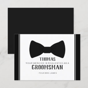 Groomsman-kort för kostym uppåt - Tux Black Tie Inbjudningar