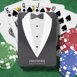 Groomsman Kostym Wedding Favor Casinokort<br><div class="desc">Black kostym och bowtie spelar kort för en groomsman. Ta en för var och en av era groomsman och anpassa den med namn i var och en av era marskalkar.</div>