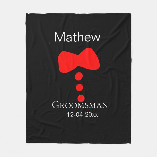 Groomsman lägger till namn-årets svarta skjortor t fleecefilt (Framsidan)