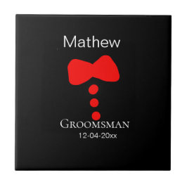 Groomsman lägger till namn-årets svarta skjortor t kakelplatta