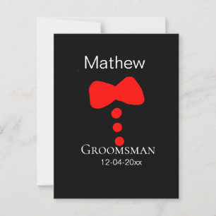 Groomsman lägger till namn-årets svarta skjortor t vykort