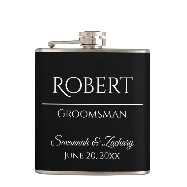 Groomsman Liquor Flask Wedding Favor Gift Fickplunta (Framsidan)