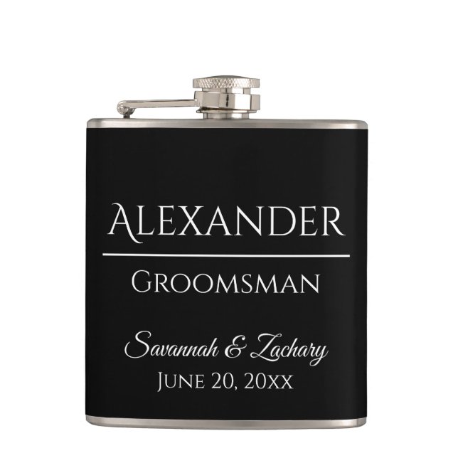 Groomsman Liquor Flask Wedding Favor Gift Fickplunta (Framsidan)
