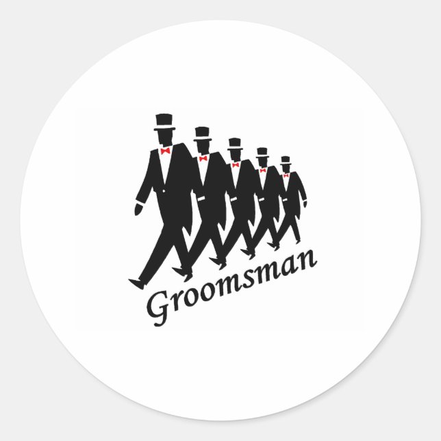 Groomsman (Manar) Runt Klistermärke (Framsida)