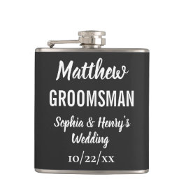 Groomsman Modern Typography Black Bröllop Fickplunta