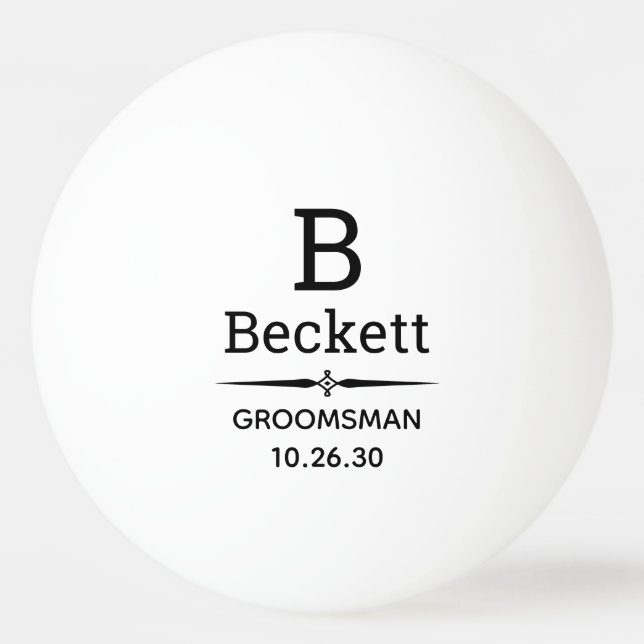 Groomsman Monogrammed Pingisboll (Framsidan)
