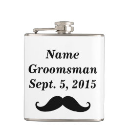 Groomsman Mustache Hat & Kostym Vinyl Wrapped Flas Fickplunta