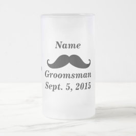 Groomsman Mustache och Top hat Frosted Glass Mugg