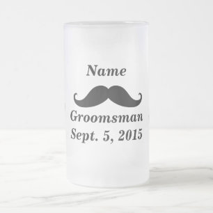 Groomsman Mustache och Top hat Frosted Glass Mugg