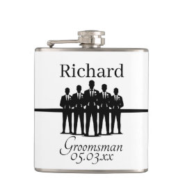 Groomsman Name Date Suit Silhouette Wedding Party Fickplunta