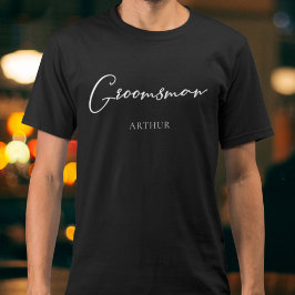 Groomsman Personlig Chic Modern Bachelor Party T Shirt