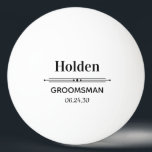 Groomsman Personlig Pingisboll<br><div class="desc">Dessa pingpong bollar är en perfekt för marskalkarna i bröllop. De skulle vara underbara för din bachelor helg eller bachelor party. Skaffa alla sex eller så och spela ölpong eller dess många varianter. Alla kommer att ha sitt eget bollar i kärlek.</div>