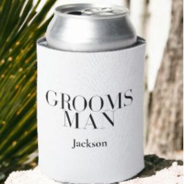 Groomsman Personlig White Black Modern Simple