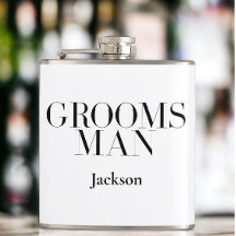 Groomsman Personlig White Black Modern Simple