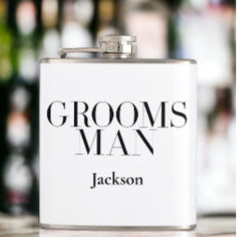 Groomsman Personlig White Black Modern Simple Fickplunta