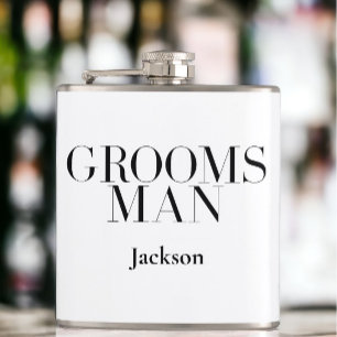 Groomsman Personlig White Black Modern Simple Fickplunta