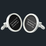 Groomsman Personligt bröllp föredrar Modern Monogr Cufflinks<br><div class="desc">Din gruppledare kommer att tacka dig i personligt bröllp för att du har presenterat eller gjort en tjänst med ett modernt typsnitt. Lägg till hans namn eller monogram och en annan textrad (datum, plats i bröllop osv.) Byt färg i bakgrunden så att den stämmer överens med bröllop färger - klicka...</div>