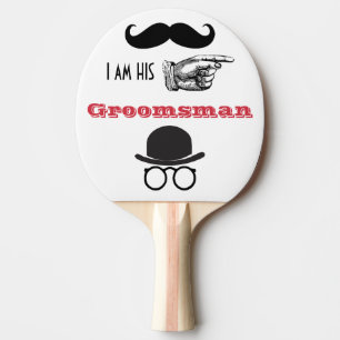 Groomsman Photo Props Hipster Mustache Beard Ping- Pingisracket