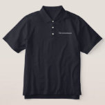 Groomsman Polo Shirt<br><div class="desc">Groomsman Polo Shirt visas i marinen med vit broderad text. Anpassa det här objektet eller köp som det visas.</div>