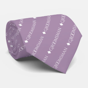 Groomsman Repeat White Text om Lavender Slips