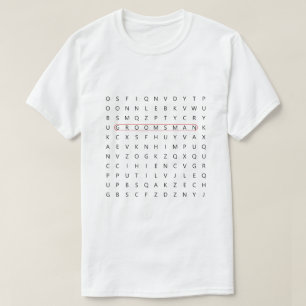 Groomsman Roligt Bröllop Ord Search Bachelor Party T Shirt