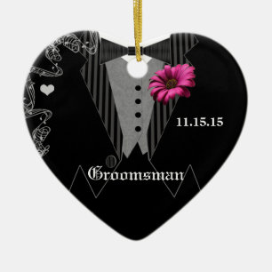 Groomsman Rosa Gerber Bröllop jul Ornament