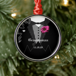 Groomsman Rosa Gerber Bröllop jul Ornament