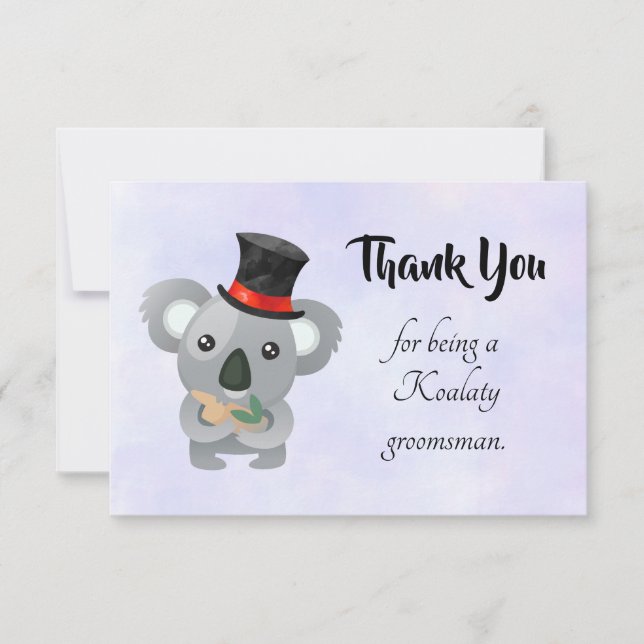 Groomsman Tack med Koala Pun (Framsida)