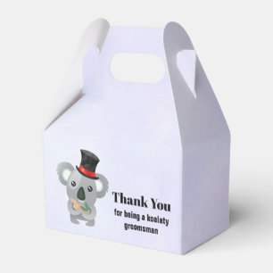 Groomsman Tack med Koala Pun Presentaskar