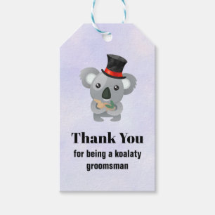 Groomsman Tack med Koala Pun Presentetikett