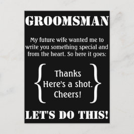 Groomsman Tack Vykort