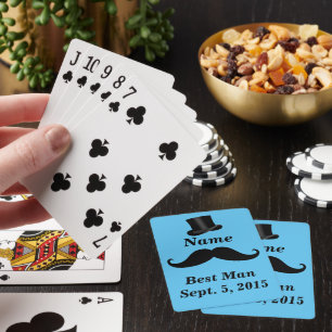 Groomsman Top hat Best Man - eget namn och datum Casinokort