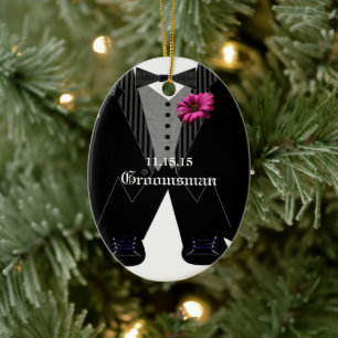 Groomsman Tuxedo Bröllop Helgdag Ornament